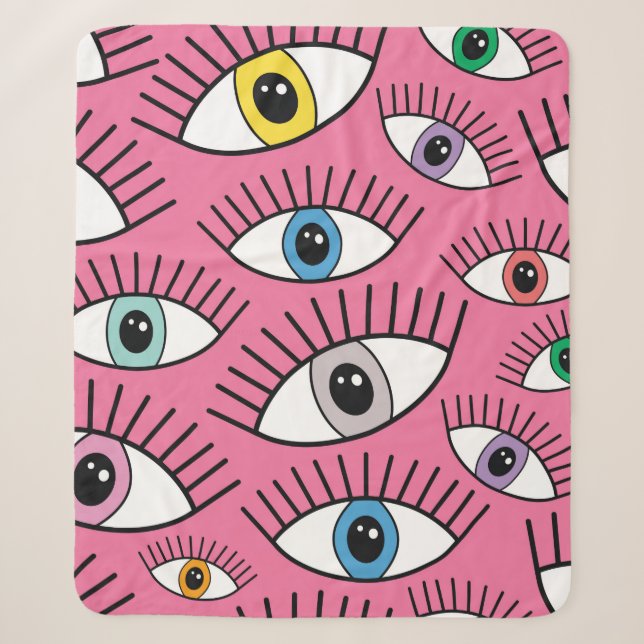 Magisches Muster mit bunten Augen. Mystischer Hint Sherpadecke (Vorderseite)