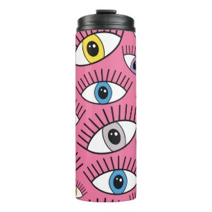 Magisches Muster mit bunten Augen. Mystischer Hint Thermosbecher