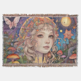 Magisches Mystical Fantasy Girl Decke