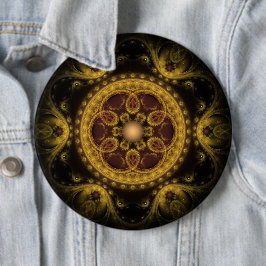 Magisches mystisches Fraktal-Muster Mandala Button