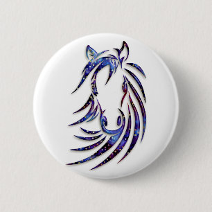 Magisches mystisches Pferdeporträt Button