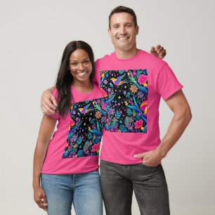 Magisches Neon Forest Night Traumdesign T-Shirt
