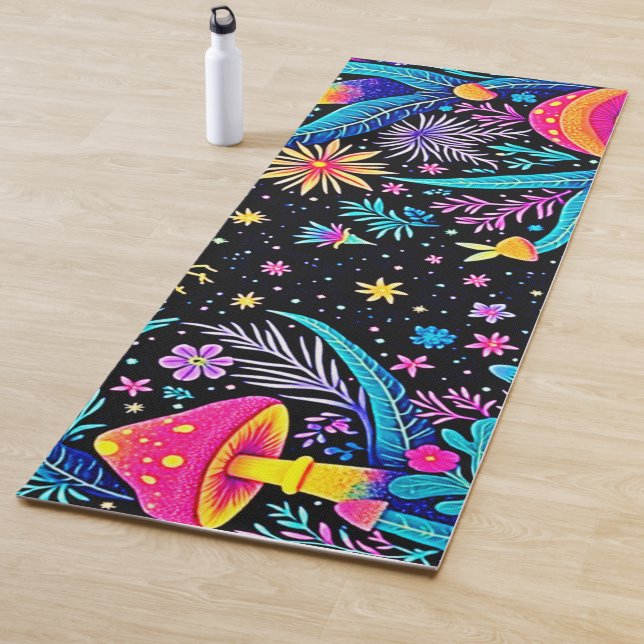 Magisches Neon Forest Night Traumdesign Yogamatte (Beispiel)