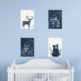 Magisches Night Sky Woodland Animal Print Set