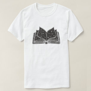 Magisches offenes Zauberbuch – Sterne und Zauberei T-Shirt