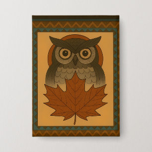 Magisches Owl-Design mit verblasstem Look Button