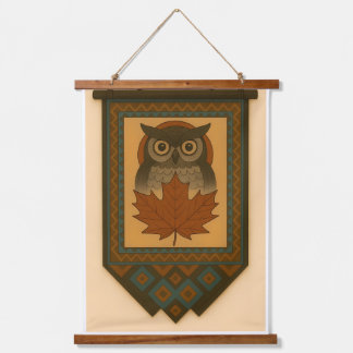 Magisches Owl-Design mit verblasstem Look Wandteppich Mit Holzrahmen