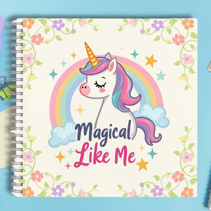 Magisches Pastell-Einhorn mit Regenbogen  Notizbuch