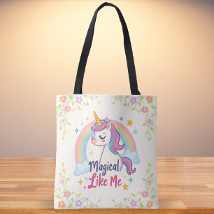 Magisches Pastell-Einhorn mit Regenbogen Tasche