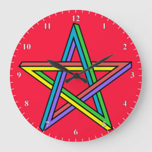 Magisches Pentagramm Poster Große Wanduhr