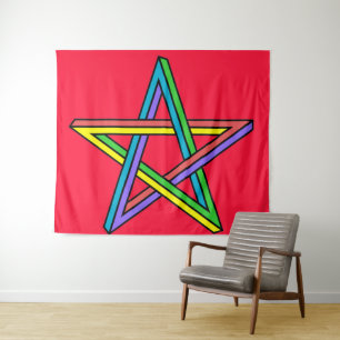 Magisches Pentagramm Wandteppich