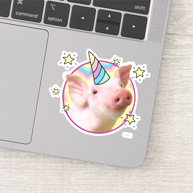 Magisches Piglet Unicorn Aufkleber (Detail)