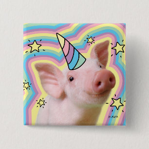 Magisches Piglet Unicorn Button