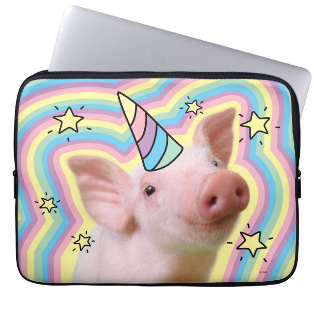 Magisches Piglet Unicorn Laptopschutzhülle (Vorderseite)