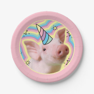 Magisches Piglet Unicorn Pappteller