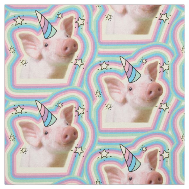 Magisches Piglet Unicorn Stoff (Muster)