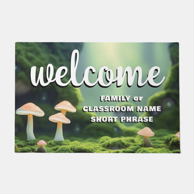 Magisches Pilz Fairytale Forest Moss Bäume Natur Fußmatte (Vorderseite)