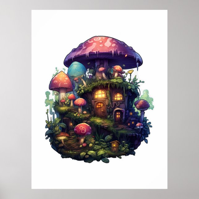 Magisches Pilzhaus Poster (Vorne)
