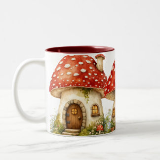 Magisches Pilzhäuschen Zweifarbige Tasse