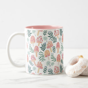 Magisches Pilzwaldmuster Zweifarbige Tasse
