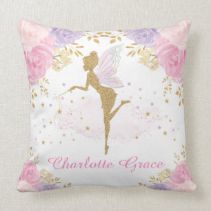 Magisches Pink-Lavendel-Fairy-Baby-Mädchen Kissen