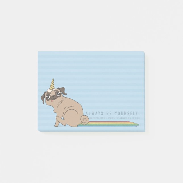 Magisches Pugicorn Post-it Klebezettel (Vorderseite)