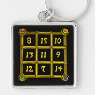 MAGISCHES QUADRAT 33, Schwarz Schlüsselanhänger