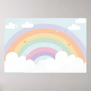 MAGISCHES Rainbow-BURTSTAGES-HINTERGRUND Poster