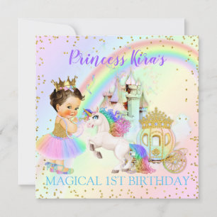 Magisches Rainbow-Prinzessin-Burgfriedhof Einladung