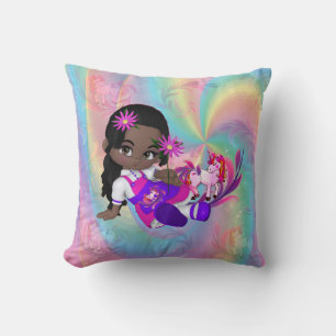 Magisches Rainbow Süsse-Pie Baby Girl Kissen