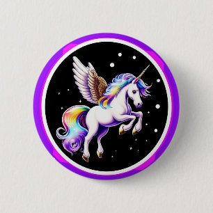 Magisches Rainbow Unicorn Button