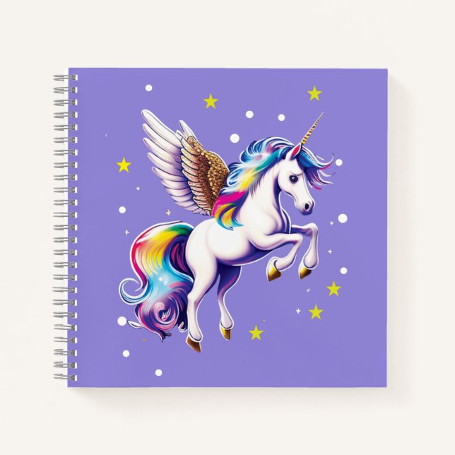 Magisches Rainbow Unicorn Notizbuch (Vorderseite)