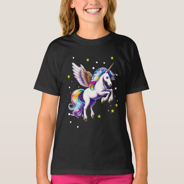 Magisches Rainbow Unicorn T-Shirt (Vorderseite)