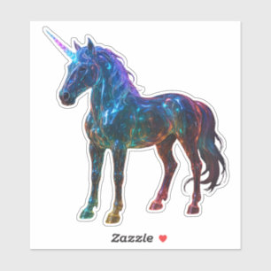 Magisches Regenbogenglas Einhorn Aufkleber