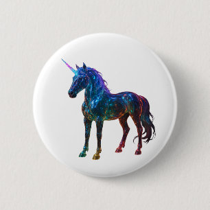Magisches Regenbogenglas Einhorn Button