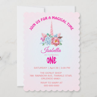 Magisches Regenbogengradienten 1. Party Einladung