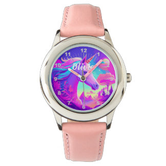 Magisches Rosa Einhorn Armbanduhr