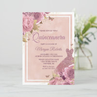 Magisches Rosa Kleid & Blume Quinceanera