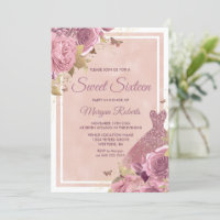 Magisches Rosa Kleid & Blume Sweet 16