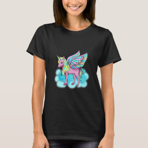 Magisches rosa Pegasus mit Flügeln Einhorn T-Shirt