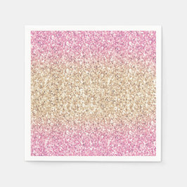 Magisches Rosa und Gold Glitzer Ombre Serviette