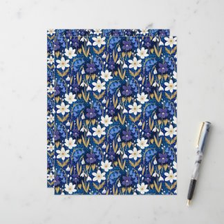 Magisches Royal Blue Floral Muster Scrapbook