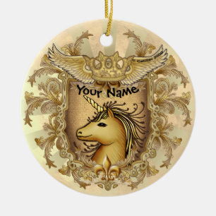 Magisches Schild Einhorn Keramik Ornament