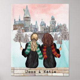 Magisches Schlossassistent Portrait, Wizards Print Poster