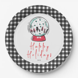 Magisches Schneeglobe Weihnachts-Party Pappteller