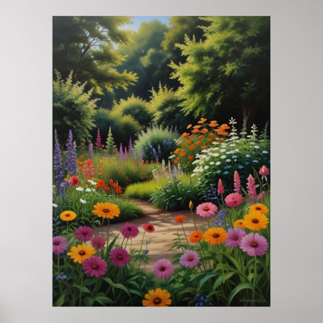 Magisches Sommergarten Acrylposter Poster (Vorne)