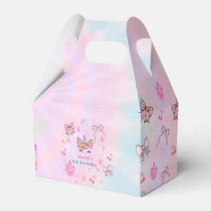 Magisches Tie-Dye-Einhorn-Coquette-Schleifen-Gebur Geschenkschachtel