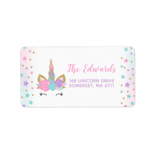 Magisches Unicorn-Adressen-Etiketten Unicorn-Party Adressaufkleber