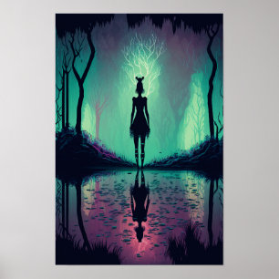 Magisches Wald-Psychedelic-Plakat 3 Poster