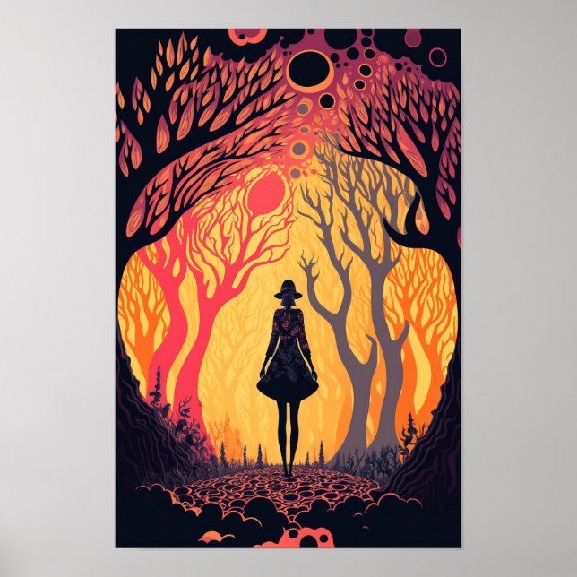 Magisches Wald-Psychedelic-Poster 1 Poster (Vorne)